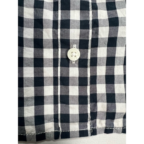 Abercrombie and Fitch Off the Shoulder Shirt Black White Gingham MEDIUM‎ - Picture 4 of 10